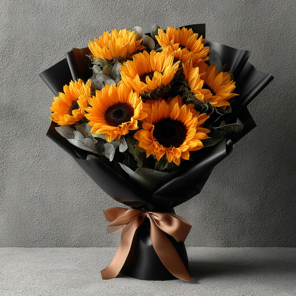 Hymn of the Sun – A Golden Sunflower Ode Wrapped in Night’s Embrace